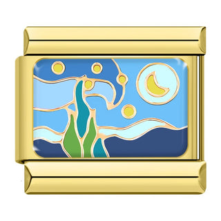 CHARM PAISAJE NOCTURNO DORADO
