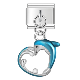 CHARM COLGANTE CORAZÓN DELFÍN