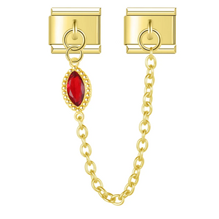 CHARM COLGANTE ORO PIEDRA ROJA
