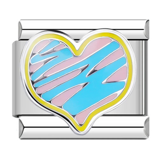 CHARM CORAZÓN RAYADO