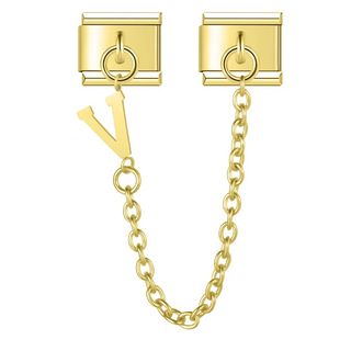 CHARM COLGANTE ORO LETRA V