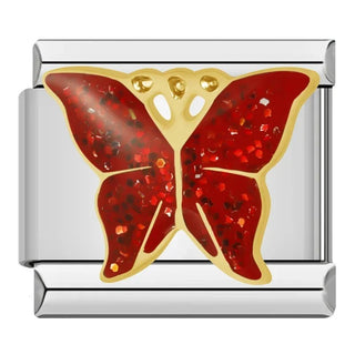 CHARM MARIPOSA ROJA BRILLO