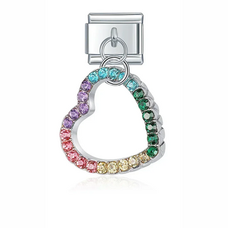 CHARM COLGANTE CORAZÓN DE COLORES