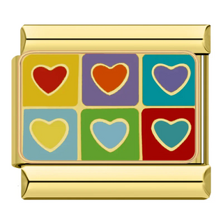 CHARM CORAZONES COLORES ORO