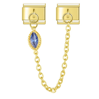 CHARM COLGANTE ORO PIEDRA AZUL