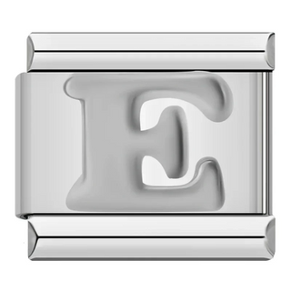 CHARM LETRA E PLATA