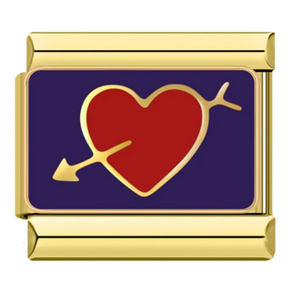 CHARM CORAZÓN FLECHADO ORO