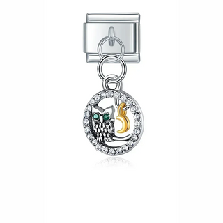 CHARM COLGANTE BÚHO Y LUNA