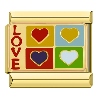 CHARM LOVE 4 CORAZONES ORO