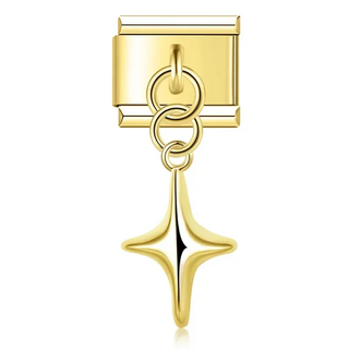 CHARM COLGANTE ESTRELLA DE 4 PUNTAS ORO