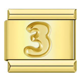 CHARM NUMERO 3 DORADO