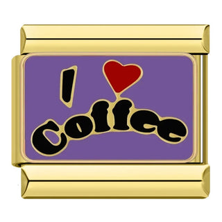 CHARM I LOVE COFFEE DORADO