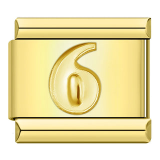 CHARM NUMERO 6 DORADO