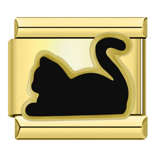 CHARM GATO NEGRO DORADO